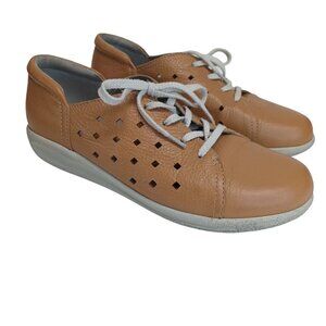 Sanita‎ Sneakers Brown Leather Lace Up Casual Flats Womens US size 8